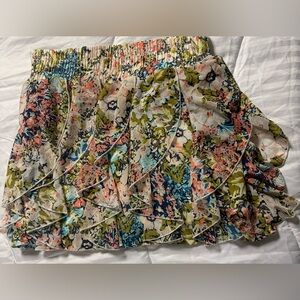Rachael & Chloe Floral Ruffle Mini Skirt